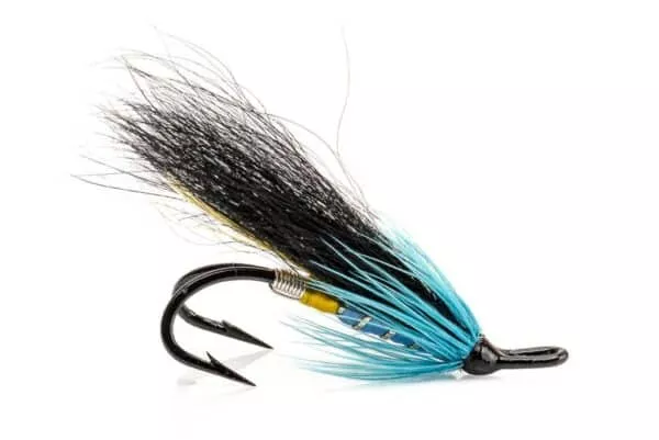 Blue Nun salmon fly on double hook