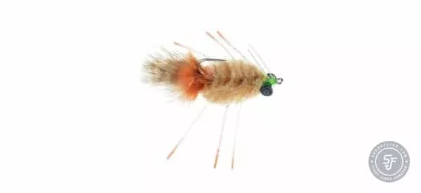 Bitter saltwater small brown crab fly for fishing Permit and Bonefish