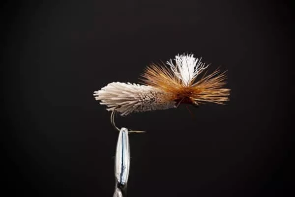 Parachute Caddis dry fly, also known as Nyblom Caddis