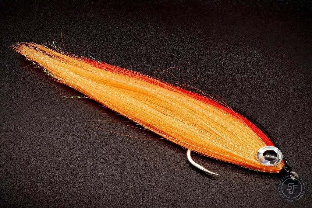 One of our brighter GT flies, orange Magnetic Minnow