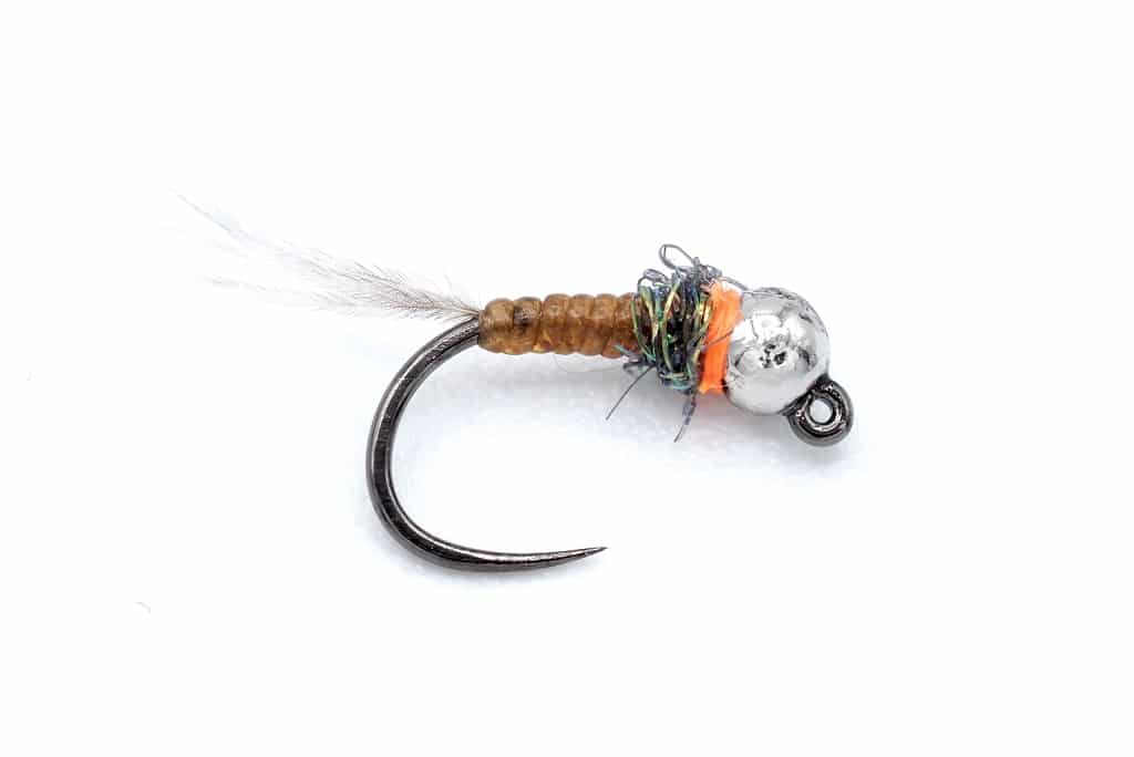 Vinyl Rib Mayfly Jig Tungsten bead & red hotspot