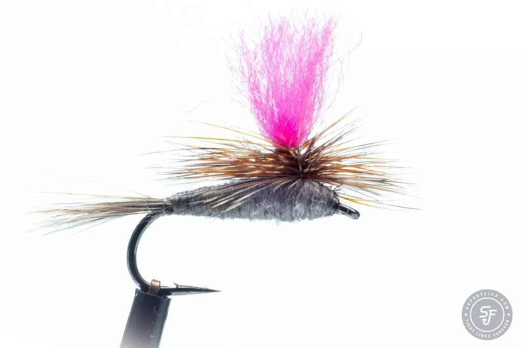 Parachute Adams dry fly with hi-viz post