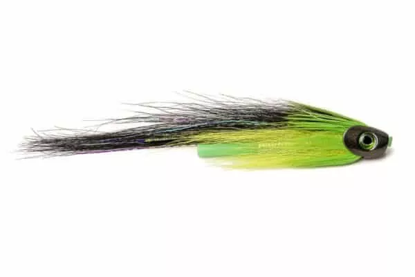 Sunray Fishskull tubefly in Chartreuse