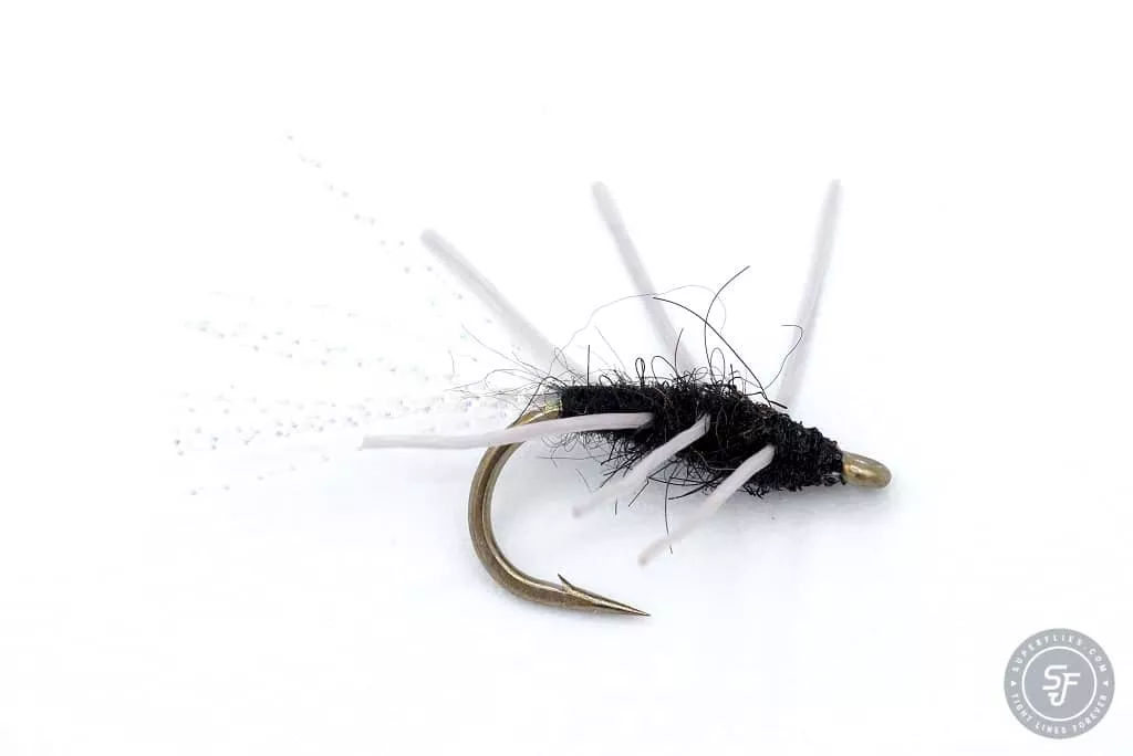 Yuk Bug nymph tied on a Rio Grande style short shank hook