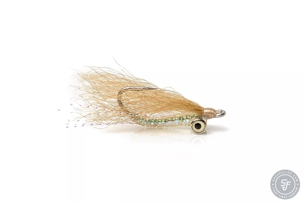 Crazy Charlie bonefish fly weighted with dumbbell eyes