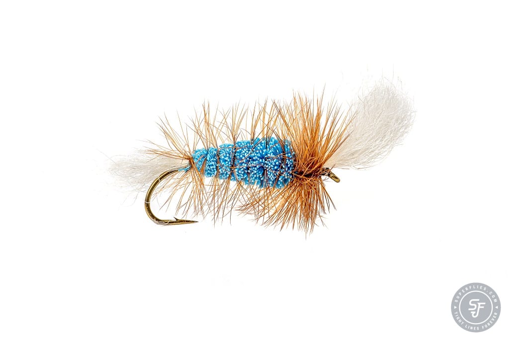 Wulff Bomber salmon dry fly in blue