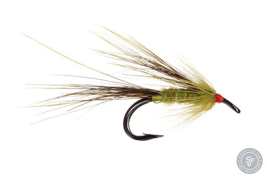 Green Sarvijaakko fly on double hook