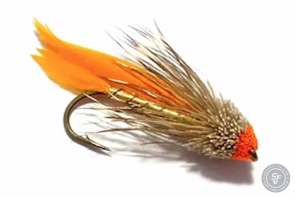 Mudler Minnow stremaer in gold and orange