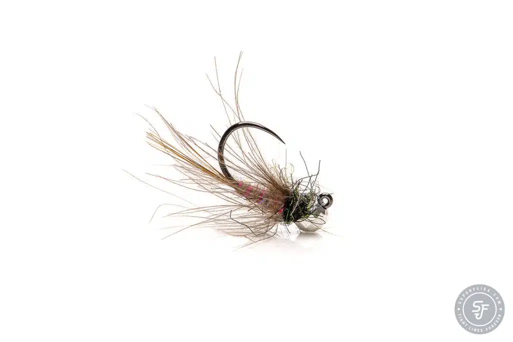 Pink Rib Killer Beadhead fly with silver disco bead