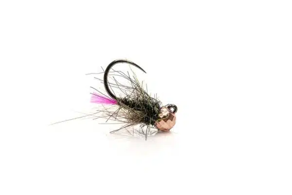 Pink Tag beadhead fly with copper disco bead