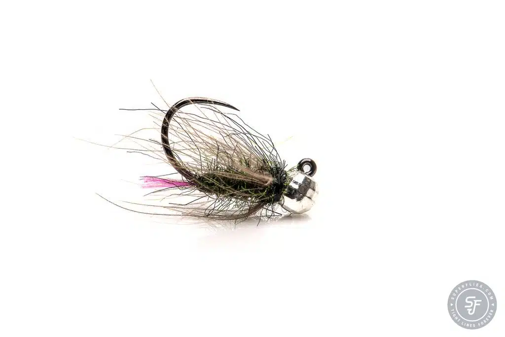 Pink Tag beadhead fly with silver disco bead