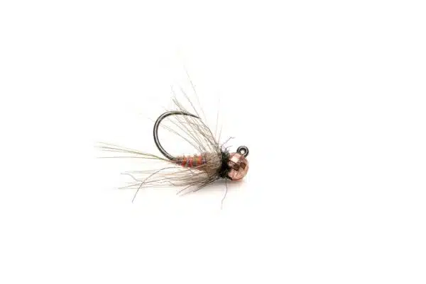 Red Rib Killer bead head fly with copper disco bead