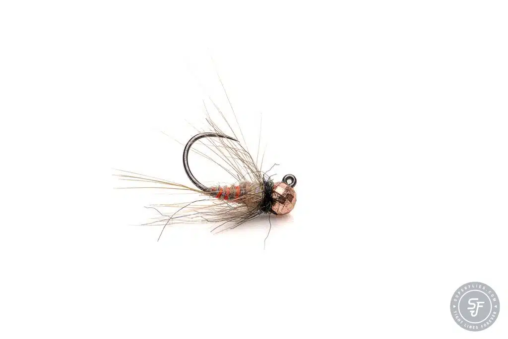 Red Rib Killer bead head fly with copper disco bead