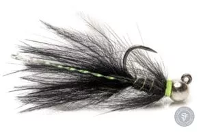 CDC leech jig fly in black