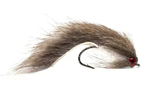 Squirrel Zonker streamer fly in grey color