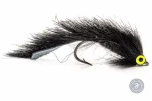Squirrel zonker streamer fly in black