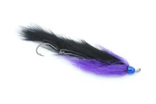 Rio Grandle Leech conehead fly in black and purple