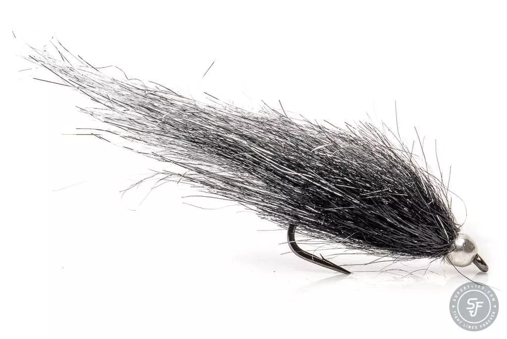 Supertinseli beadhead streamer fly in silver