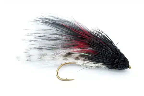 Marabou Muddle Streamer fly in black and white