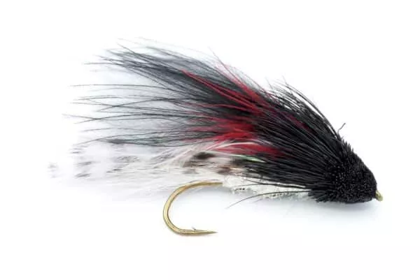 Marabou Muddle Streamer fly in black and white