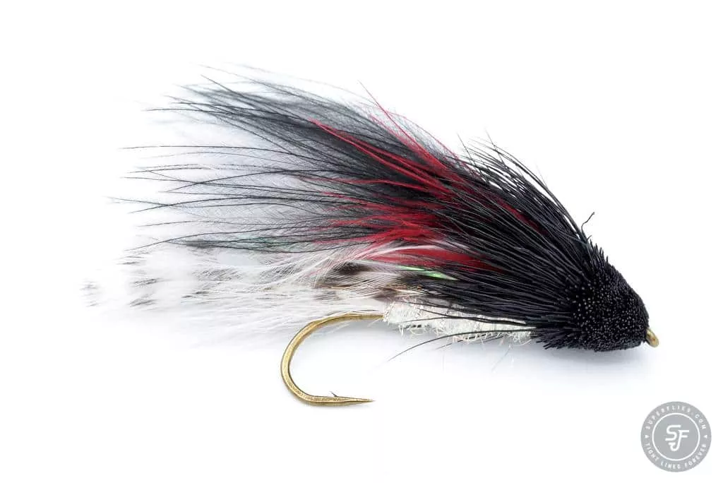 Marabou Muddle Streamer fly in black and white