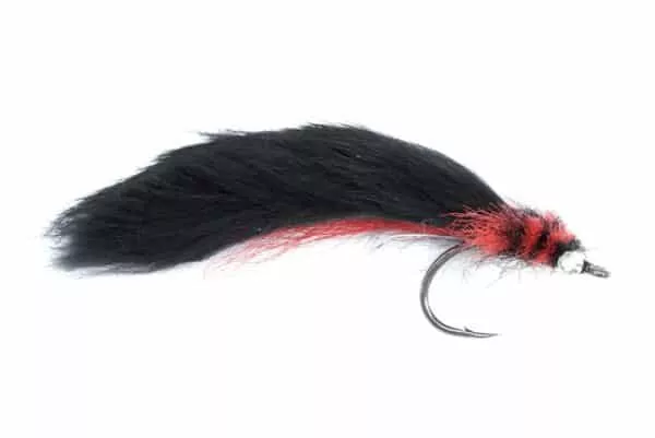 Tarpon Bunny saltwater fly in black and red