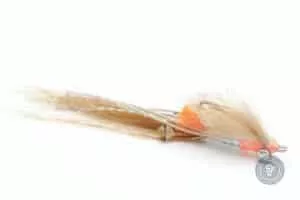 Spawing Shrimp saltwater fly with dumbbell eyes