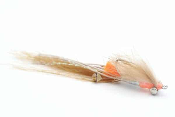 Spawing Shrimp saltwater fly with dumbbell eyes
