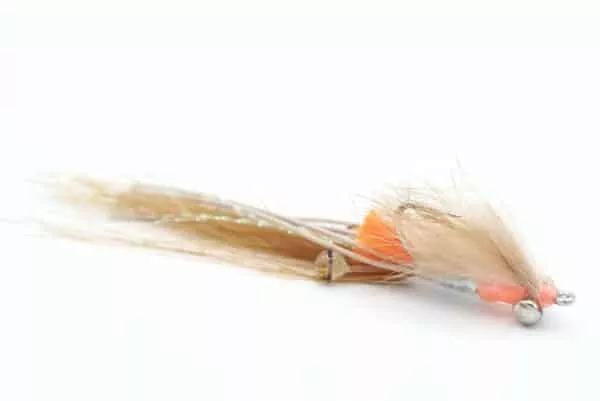 Spawing Shrimp saltwater fly with dumbbell eyes