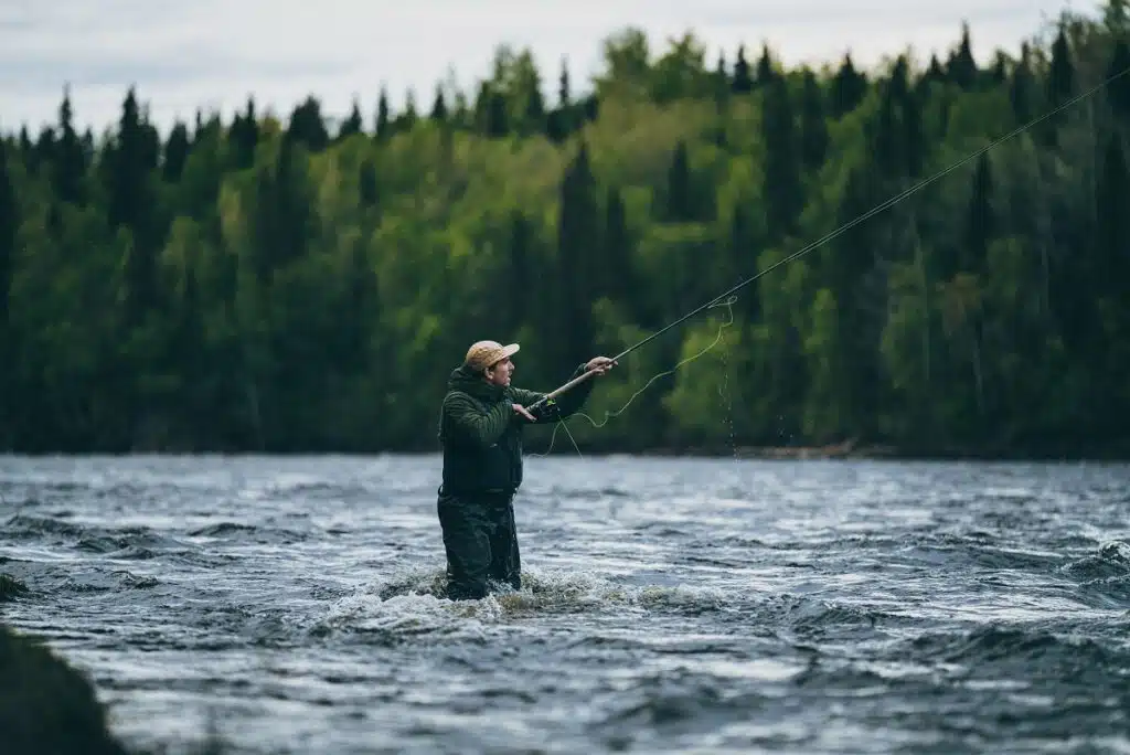 When casting on the Torne river, flies have a lot of water to cover