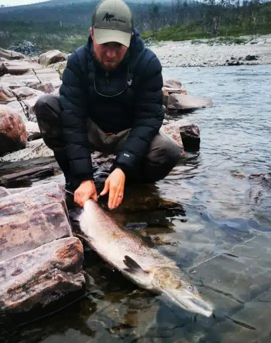 Salmon caught in August with a Green Monkey fly from Repparfjordelva, Norway