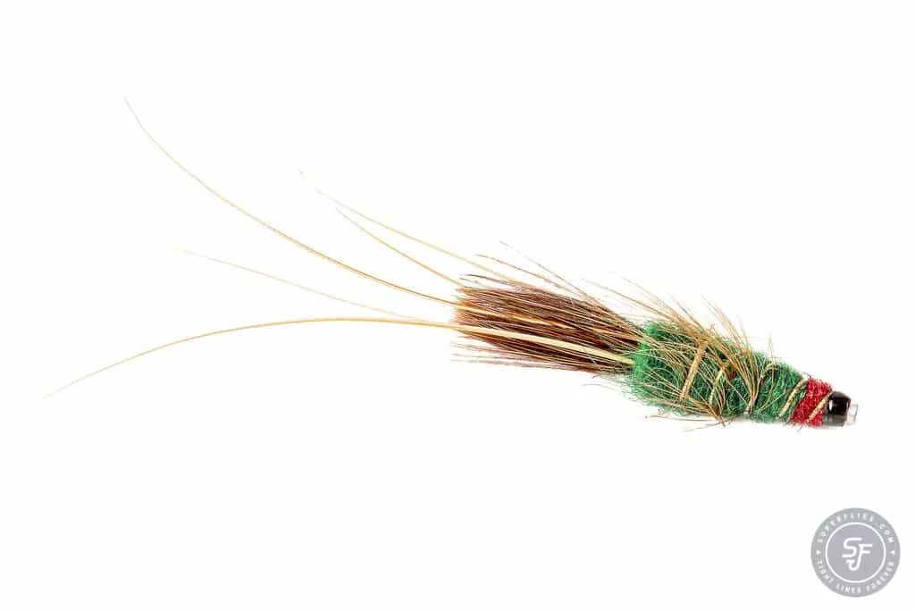 Green Frances Salmon fly in Copper tube