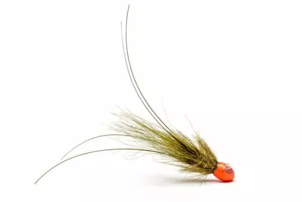 Kursk Olive Tube fly with Orange Head