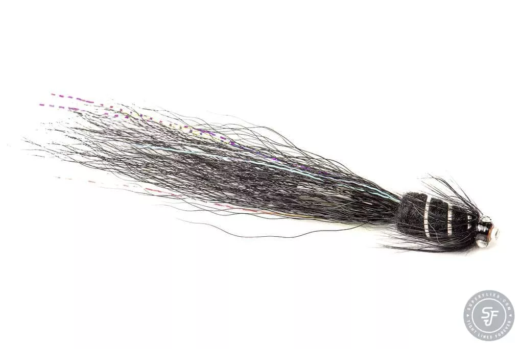 Snaelda Black salmon fly in copper tube