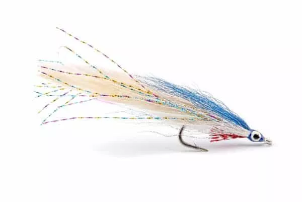 Blue & white Lefty's Deceiver fly