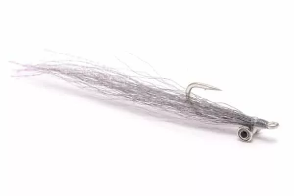 Clouser Minnow Saltwater fly in Grey and white