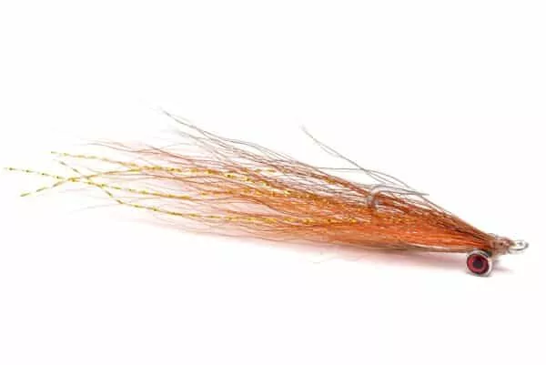 Clouser Minnow saltwater fly in orange