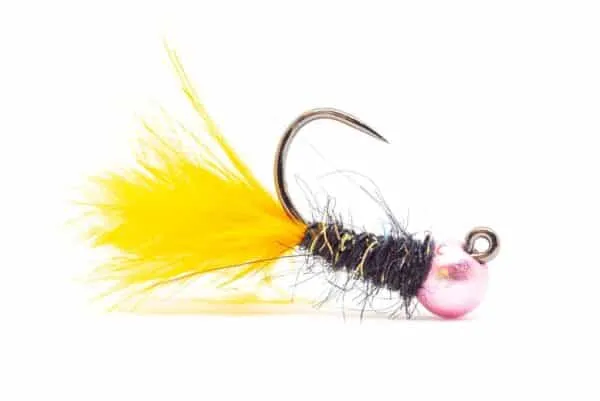 Mini Leech fly in orange and black