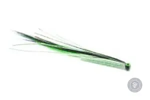 HKA Bismo Sunray fly tied on a green glitter tube