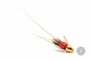 Red Frances conehead tied on an UV tube