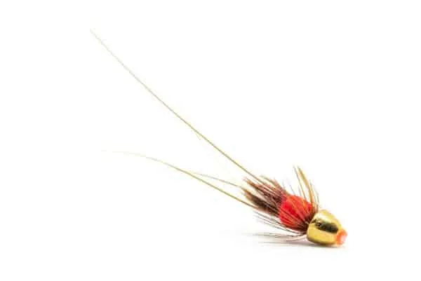 Red Frances conehead tied on an UV tube
