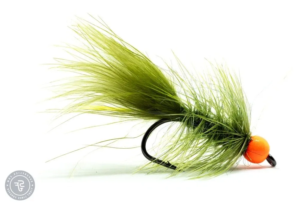 Woolly Bugger HotHead fly in Olive