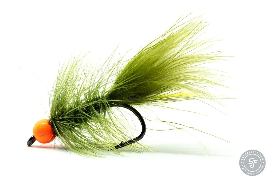 Woolly Bugger HotHead fly in Olive
