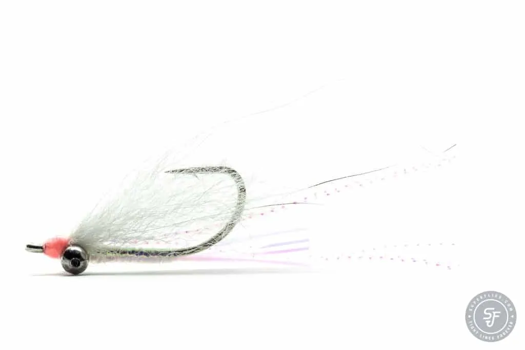 gotcha fly with white and silver colors